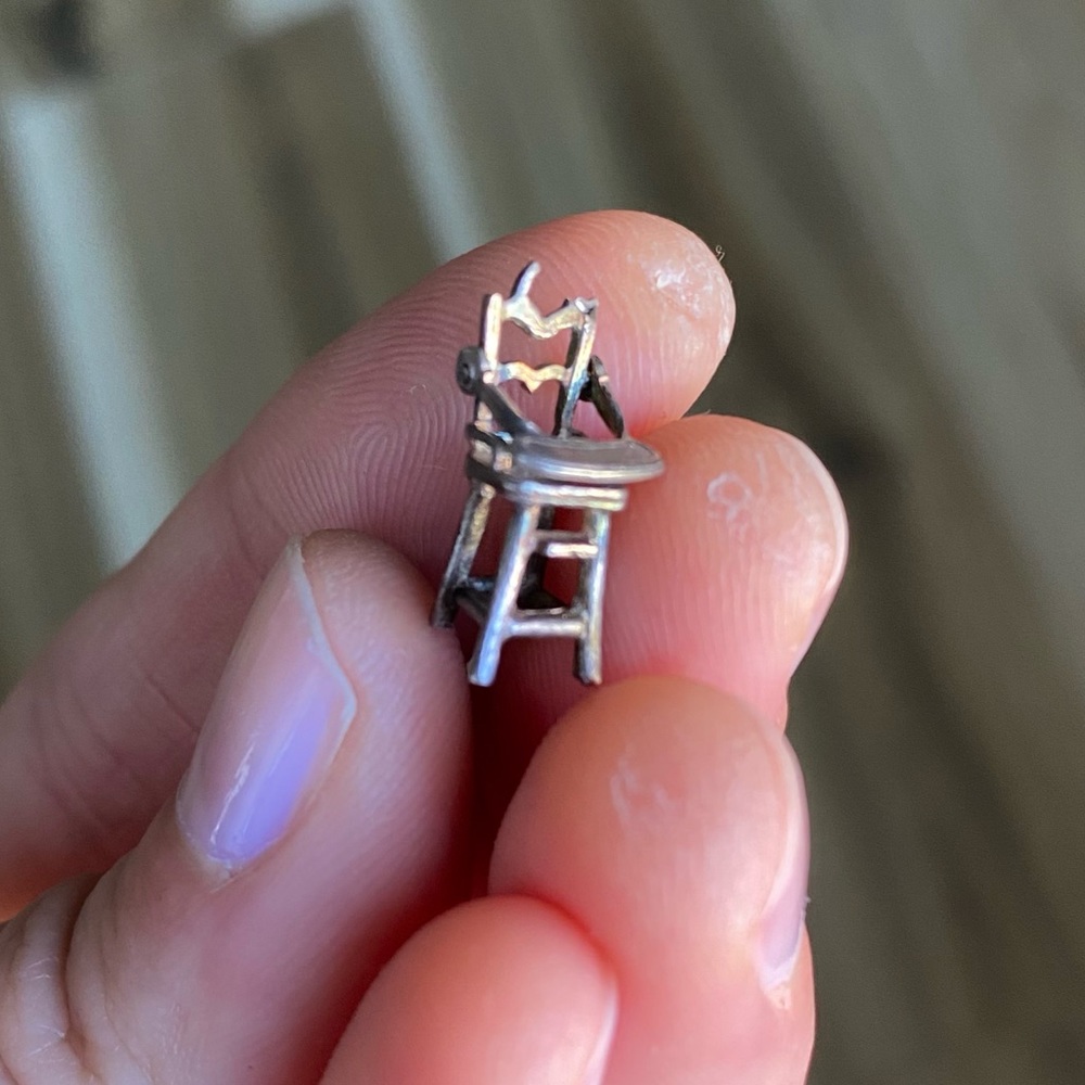 🌻Rare Vintage Baby Highchair Jewelry Charm Mexico Sterling
